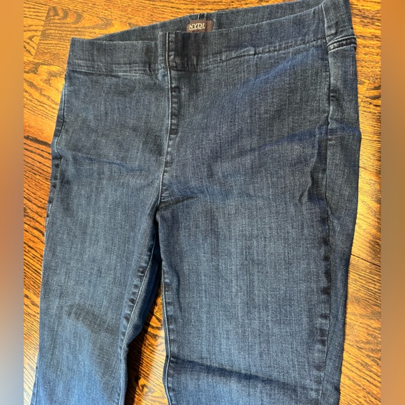 NYDJ Marilyn Straight Pull-On jeans size 14 lift x tuck technology dark wash - Picture 8 of 16